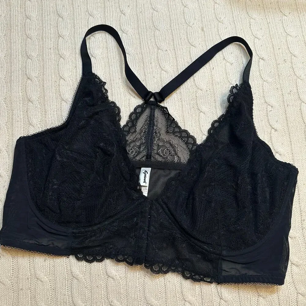 Gossard Black Lace Bustier sz 42D Gossard Superboost Plunge Bra - Picture 8 of 11